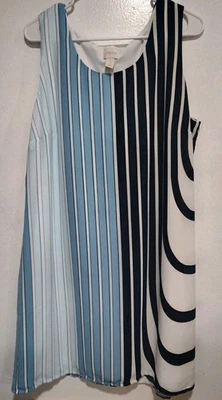Chicos Women's Stripe Multicolor Sleeveless Dress Size 3 Lined A- Pencil  - Image 1 of 4