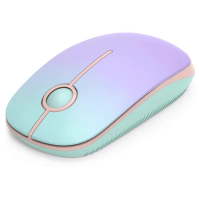 USB Wireless Mouse-Gradient Mint Green To Purple Slim Portable - Image 1 of 4