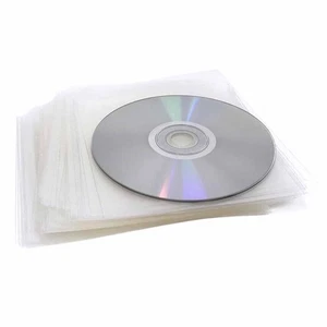 100 X Sachets DVD CD Trasparents Avec Visière pour Fermeture Sacs Disque PVC _ - Afbeelding 1 van 2
