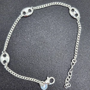 925 NEW Sterling Silver Bracelet Italian Link 6mm 6.5" 1" Extension - Picture 1 of 8