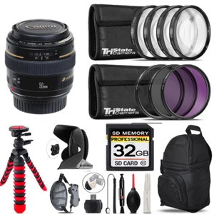 Canon EF 50mm f/1.4 USM Autofocus Lens + 17-Piece Stability Kit - 32GB - Picture 1 of 9