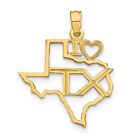 14k Solid Texas State Pendant
