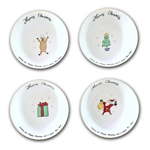 Merry Brite, Christmas Soup or Cereal Bowls, 6.5" Diameter, Set of 4 - Picture 1 of 4