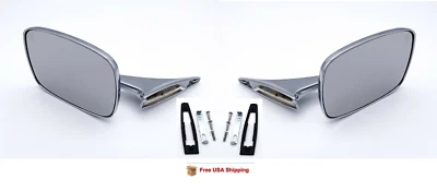 Outside Door Mirrors w/ Ribbed Base For 1970-72 Chevelle, El Camino,Monte Carlo - Image 1 of 4