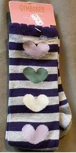 Gymboree Dance Team Purple & Gray Stripe Heart Knee High Socks Size: 8-upNEW NWT - Picture 1 of 5