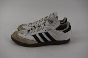 adidas Samba Classic Mens Size 9 White Black Athletic Leather Sneakers *READ* - Picture 1 of 7