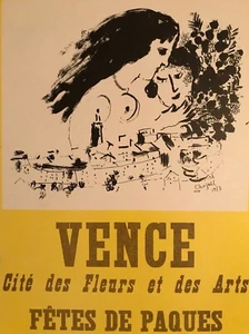 1959 Chagall Plakat "Vence" Original Lithographie Platte - signiert  - Bild 1 von 3