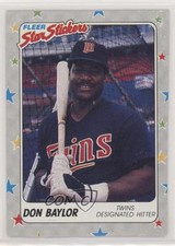1988 Fleer Star Stickers Box Bottom Cards Don Baylor #S-6