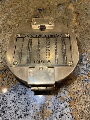Antique Brunton Compass India Vintage Compass Solid Brass Kelvin Natural Sine - Image 1 of 4