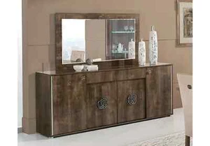 Athena Italian Large Sideboard In Rovere Oak High Gloss Finish - Picture 1 of 2