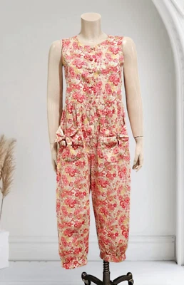 LAURA ASHLEY 复古花卉小屋棉质针织连身裤 S — 第 1/4 张图片