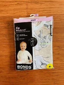 Bonds Baby Grey Elephant Magic Long Sleeve Zip Wondersuit Size 0 BNIP Blue Grey - Picture 1 of 1