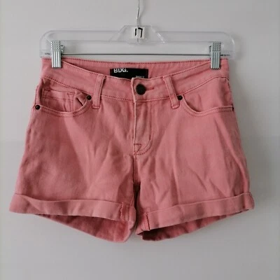 Pantalón corto vaquero BDG rosa tiro bajo elástico dobladillo con puños talla 24 para mujer Foto 1 de 4