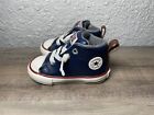 Converse Blue Leather Toddler Baby Chuck Taylor Lace Up Sneakers SZ 4