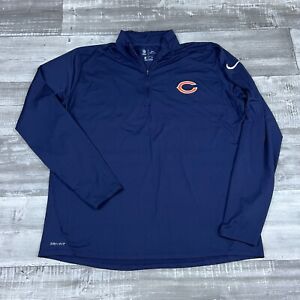 Chicago Bears Sweatshirt Mens 2XL XXL Blue Nike Dri Fit NFL Team Apparel