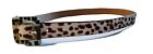 Ann Taylor Womens Leopard Spotted Print Calf Hair Leather Belt Sz Medium 34"