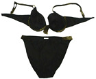♛ LINEL TEX ♛  Schwarzer Bademode Damen Bikini Set 🐞 Gr. 42B