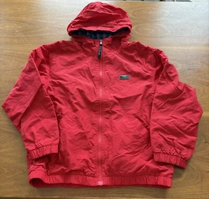 Ll Bean Kids Windbreaker Rain Jacket Hooded Full Zip Red Size Medium (10-12) - Picture 1 of 9