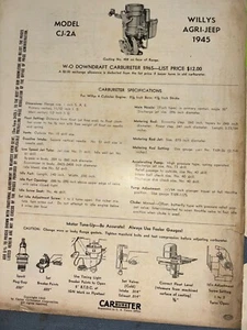 Willys/Carter; 1945 bulletin. Item: 28143 - Bild 1 von 1