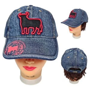 Vintage Toro Bull Embroidery Denim Jean Adult Strapback Hat Adjustable Cap Blue - Picture 1 of 9