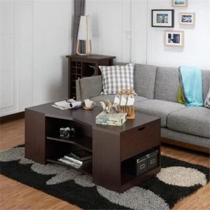 Furniture of America Sima Modern Wood Storage Coffee Table in Walnut - Picture 1 of 12