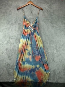 NWT GEEGEE Maxi Dress Womens Dresses Medium Boho Tie Dye Sleeveless Pockets - Picture 1 of 7