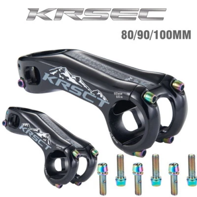 KRSCT Aluminum stems -20° MTB Road XC Bike drop bar Stem 28.6*31.8*80/90/100mm - Image 1 of 3