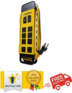 Chaqueta Amarilla 5148 Moderna Bloque de Alimentación de Metal de 8 Salidas con 2 Puertos USB, Amarillo - Imagen 1 de 7