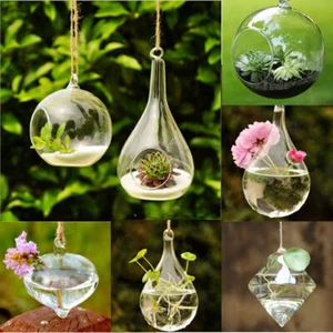 Hanging Glass Ball Vase Flower Plant Pot Terrarium Container Party Wedding Decor - Picture 1 of 13
