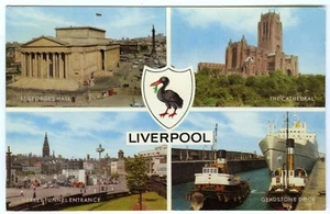 1960s Postcard Tug Boats Gladstone Dock Mersey Tunnel Entrance Liverpool Unposte - Picture 1 of 2