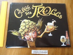 PLAQUE TOLE METAL CUVée DES TROLLS BIERE BEER BELGIQUE 41 * 31 cm - Imagen 1 de 4