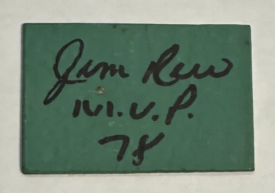 Auténtica pieza autografiada por Jim Rice de Fenway Park Green Monster con MVP 78 Foto 1 de 3