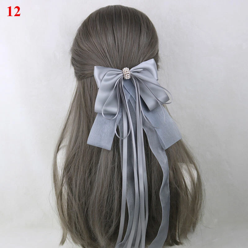 Pinza de pelo borlada de encaje grande con moño de lolita y borla para mujer Foto 1 de 4