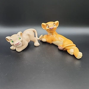 Vtg Disney The Lion King 1 & 2 Simba Cub & Kiara Cub Ceramic Porcelain Figurine - Picture 1 of 17