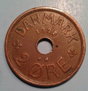 Denmark 2 Ore coin 1928 - Picture 1 of 2
