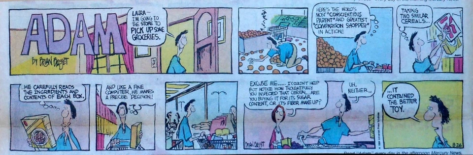 Adam by Brian Basset - 1st year!  Lot of 18 color Sunday comic pages from 1984 - image 1 of 1