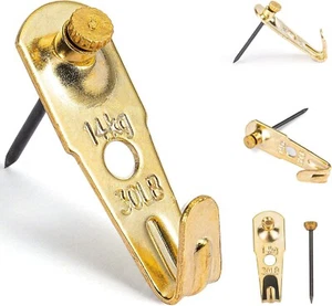 30 lb Picture Hangers (30 Set), Professional Hanging Hooks with Nails, Premium D - Picture 1 of 7