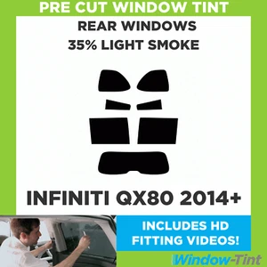 For Infiniti QX80 2014+ Pre Cut Window Tint Rear 35% Light Smoke Film - Picture 1 of 9