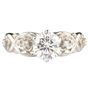 2.50 Carat Round Shape D/VVS1 Anniversary Women's Ring In Solid 14KT White Gold - Picture 1 of 13