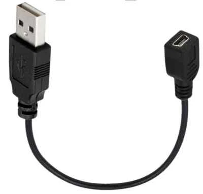 USB 2.0 A Male to USB Mini 5Pin Female Extension Cable Connector - Image 1 of 3