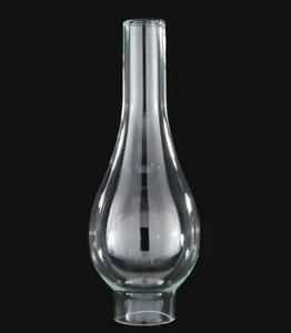 2" X 9 3/4" ITALIA BOMBE CLEAR GLASS OIL LAMP CHIMNEY SHADE 57925JB - Picture 1 of 2