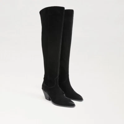 Botas de gamuza negras con punta sobre la rodilla Sam Edelman Julee para mujer talla 6,5 nuevas sin etiquetas Foto 1 de 4