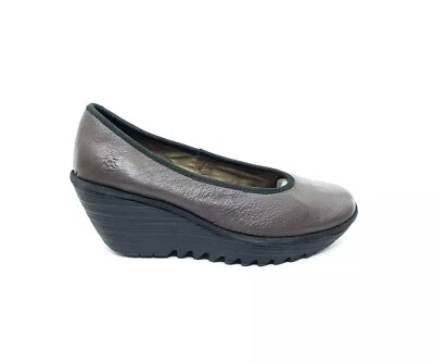 FLY London Yalu Wedge Brown Leather Slip On Womens EUR 40/US 9.5 - Image 1 of 4