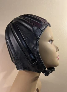 Vintage “Hat Shoppe” Custom Leather Hats USA Sz L Unsex Helmet Skull Cap - Picture 1 of 13