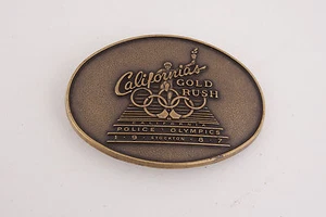 Hebilla de cinturón de la fiebre del oro de California 1987 Policía Juegos Olímpicos Stockton (WD1) Hecho en EE. UU. - Imagen 1 de 4