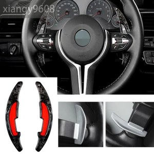 Forged Carbon Steering Wheel Paddles Shifter Trim For BMW M2 M3 M4 M5 M6 X5M X6M - Picture 1 of 11