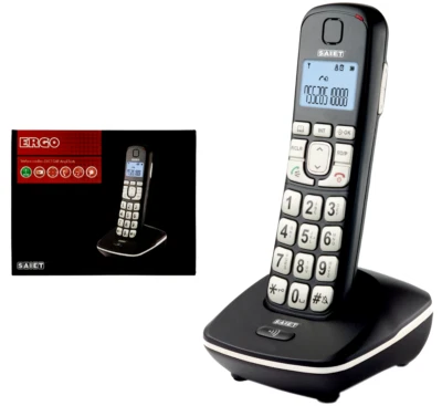 Telefono fisso CORDLESS vivavoce per anziani dect tasti grandi senza fili eco - Immagine 1 di 4