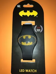 DC Comics Batman Distressed Logo LED Digital Black Rubber Adjustable Watch - Picture 1 of 4