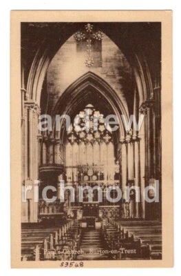 Burton On Trent Postcard St Pauls Church Interior Staffordshire 1915/1920 - Image 1 of 2