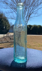 1900s PEPSI COLA SCRIPT STRAIGHT SIDED BLUE BOTTLE SANITARY PLANT GREENVILLE SC - Picture 1 of 13